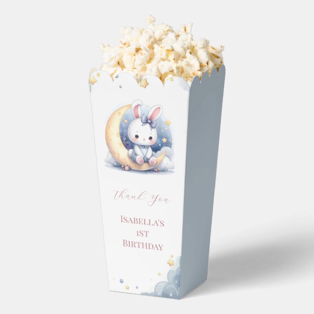 cute bunny sitting on the moon  favour box (Popped)