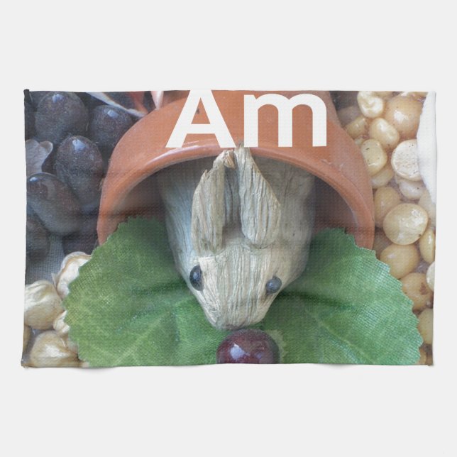 Cute Bunny Snacking Tea Towel (Horizontal)