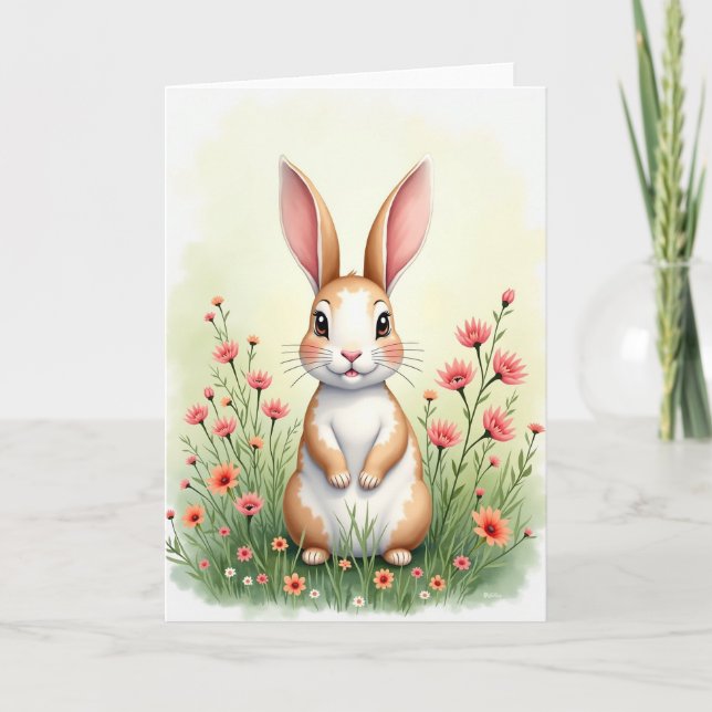 Cute Bunny Spring Day Card (Front)