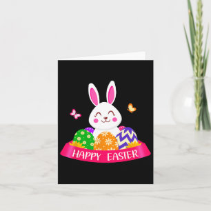 Cute Bunny Spring Hunt Eggs Rabbit Happy Easter Da Card