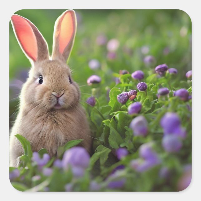 Cute Bunny  Square Sticker (Front)