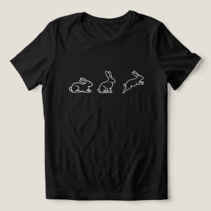 Cute Bunny T-Shirt, Minimalist Rabbit Shirt, Bunny Tri-Blend Shirt