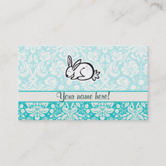 Cute Bunny; Teal Business Card