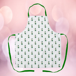 Cute Bunny Trombone Player Green Gold Apron