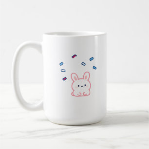 Cute Bunny Under Candy Rain Coffee Mug