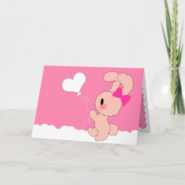 Cute Bunny Valentines Card (Front)