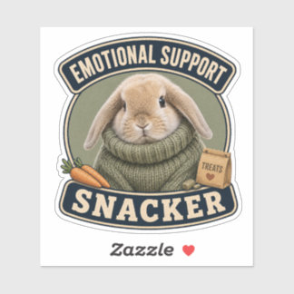 Cute Bunny Vinyl Sticker | Emotional Support Snack