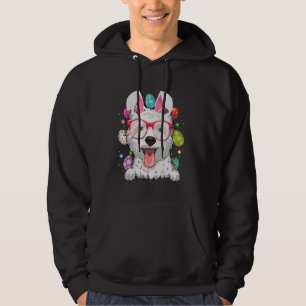 Cute Bunny Westie Dog Face Easter Eggs Easter Day Hoodie