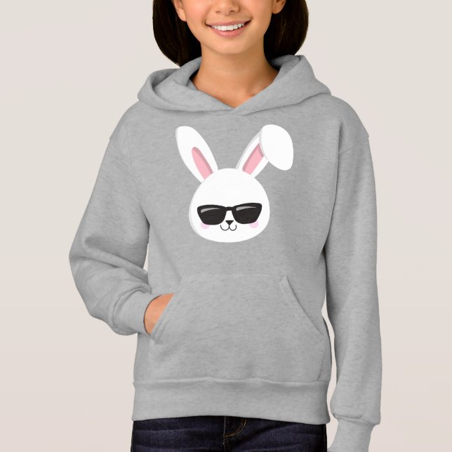 Cute Bunny, White Bunny, Bunny With Sunglasses (Front)