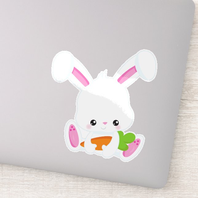 Cute Bunny, White Bunny, Little Bunny, Carrot (Detail)