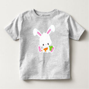 Cute Bunny, White Bunny, Little Bunny, Carrot Toddler T-Shirt