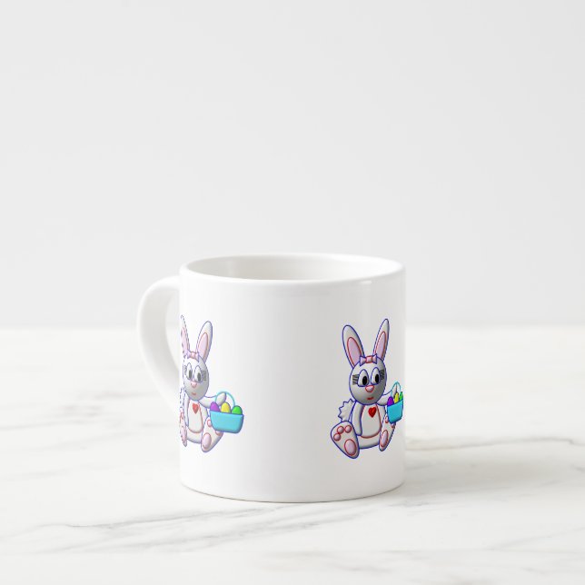 Cute Bunny with a Basket Espresso Cup (Front Left)