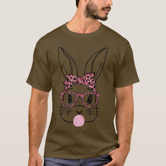 Cute Bunny With Bandanna Heart Glasses Bubblegum E T-Shirt