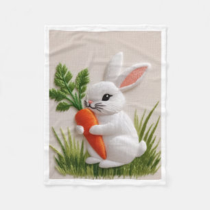 Cute Bunny With Carrot Blanket