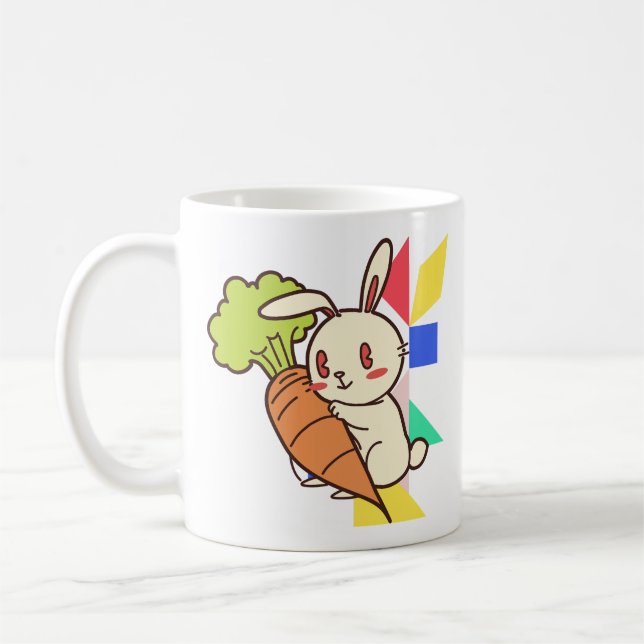 Cute Bunny with Carrot Mug (Left)