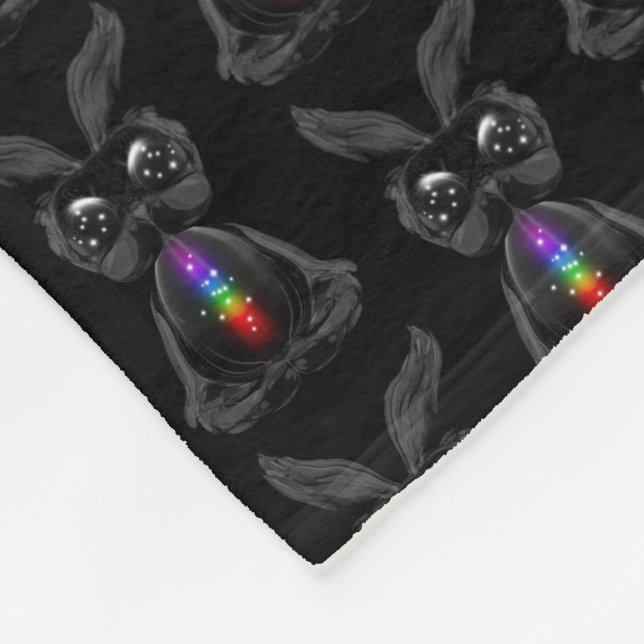 Cute Bunny with Chakra Rainbow Soul Fleece Blanket (Corner)