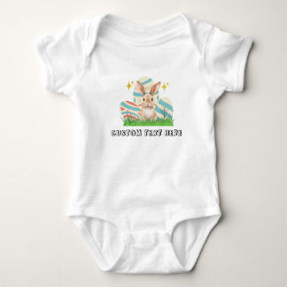 Cute Bunny with custom text  Baby Bodysuit