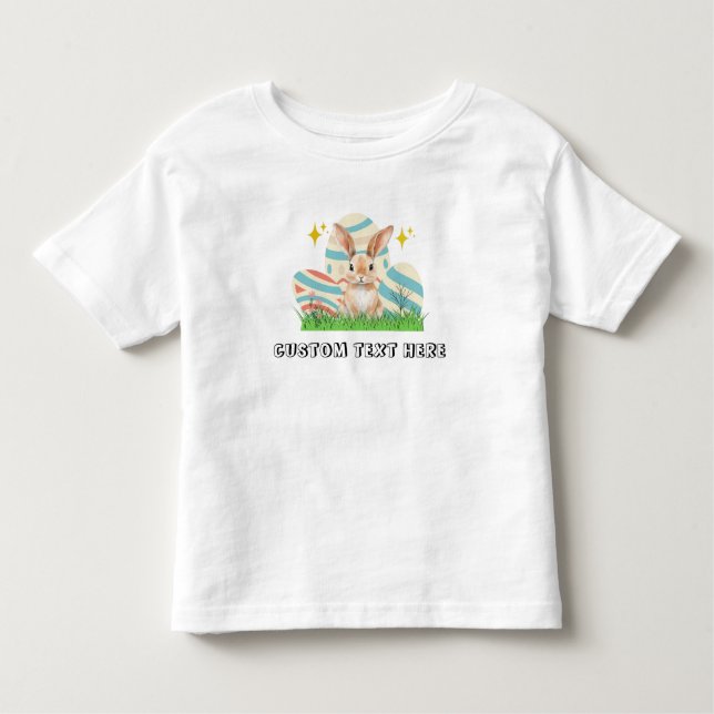 Cute bunny  with custom text  toddler T-Shirt (Front)