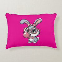 Cute Bunny with Glasses Blowing Bubble Gum
