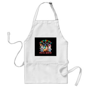 Cute Bunny With Glasses Leopard Print Easter Bunny Standard Apron