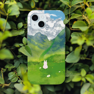 Cute Bunny with Mountain View iPhone Case