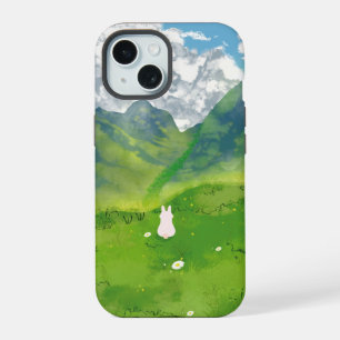 Cute Bunny with Mountain View iPhone Case