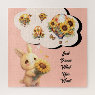 Cute Bunny With Sunflower Puzzle