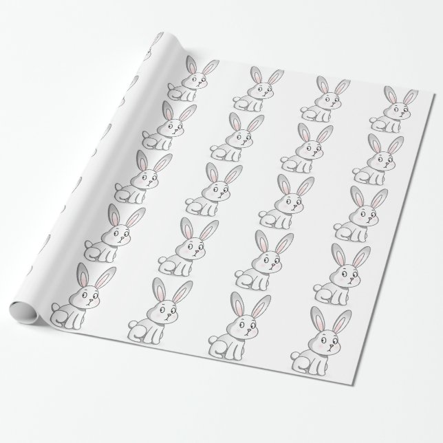 Cute Bunny Wrapping Paper (Unrolled)