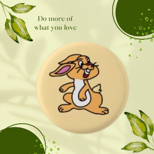 Cute Bunny Yellow Rabbit Animal Round Button