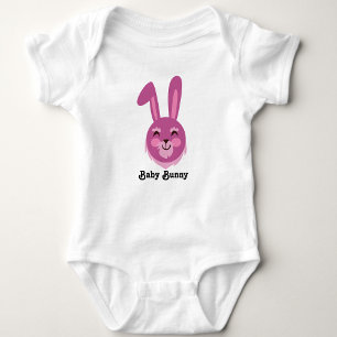 Cute Bunny You Can Change The Colours & Text Baby Bodysuit