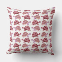 Cute Burgundy Cartoon Tortoise Pattern