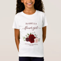 Cute Burgundy & Red Roses Flower Girl Gift Wedding