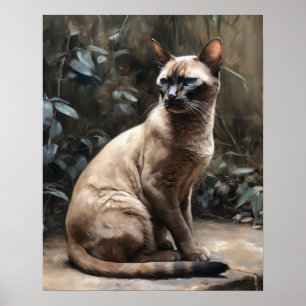 Cute Burmese Cat Art Print Poster