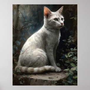Cute Burmilla Cat Art Print Poster