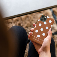 Cute Burnt Orange Polka Dot Pattern Personalised