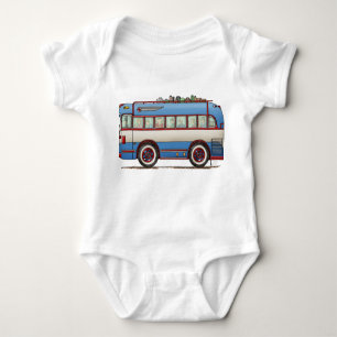 Cute Bus Tour Bus Baby Bodysuit