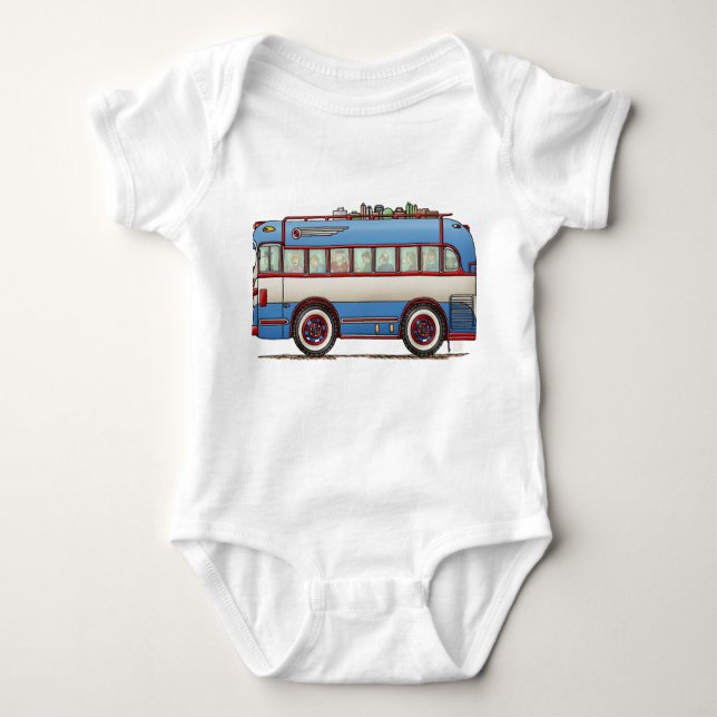 Cute Bus Tour Bus Baby Bodysuit (Front)