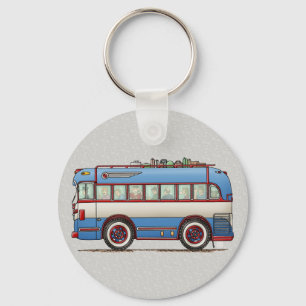 Cute Bus Tour Bus Key Ring