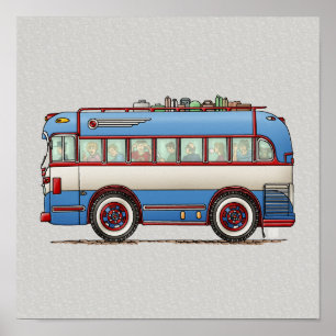 Cute Bus Tour Bus Poster