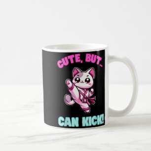 Cute But Can Kick Taekwondo Cat Funny Girls Karate Coffee Mug