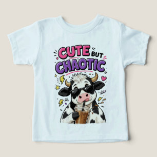 Cute but chaotic cow with iced coffee