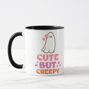 Cute But Creepy Ghost Stars White Halloween Mug