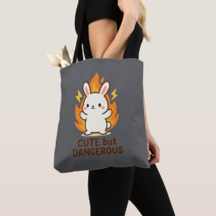 Cute but Dangerous Bunny   Kawaii Tote Bag