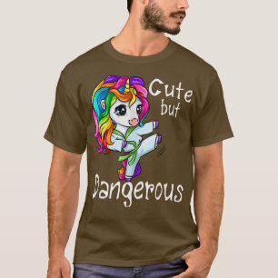 Cute But Dangerous Funny Karate Unicorn Girl T-Shi T-Shirt
