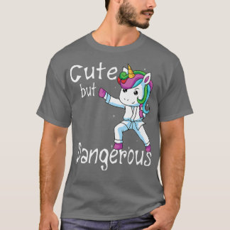 Cute But Dangerous Funny Karate Unicorn Girl T-Shirt