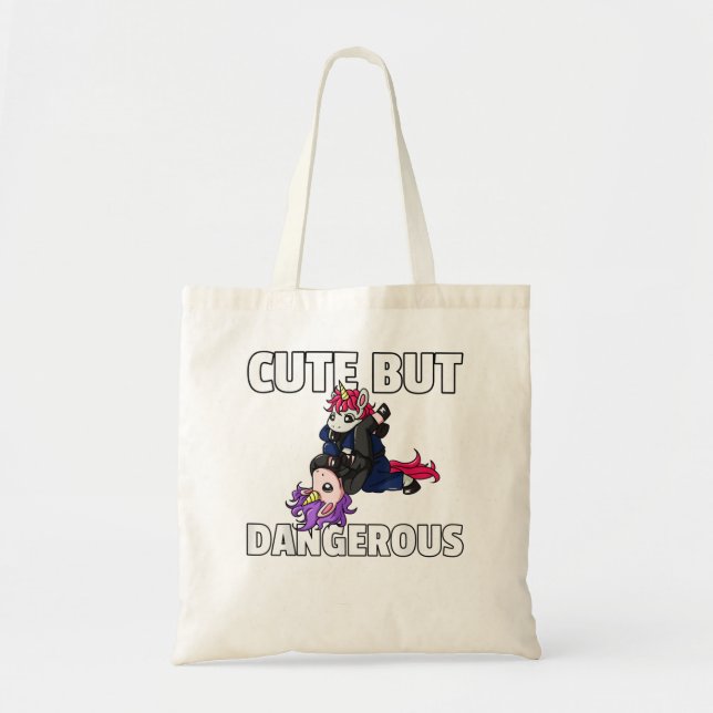 Cute But Dangerous Jiu Jitsu Unicorn Girl 440 Tote Bag (Front)