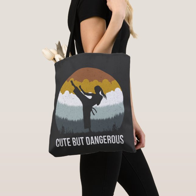 Cute but Dangerous - Karate Taekwondo Karate Girl  Tote Bag (Close Up)