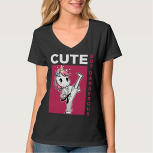 Cute but Dangerous Karate Taekwondo Unicorn Karate T-Shirt