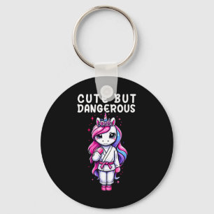 Cute But Dangerous Magical Unicorn Karate Taekwond Key Ring