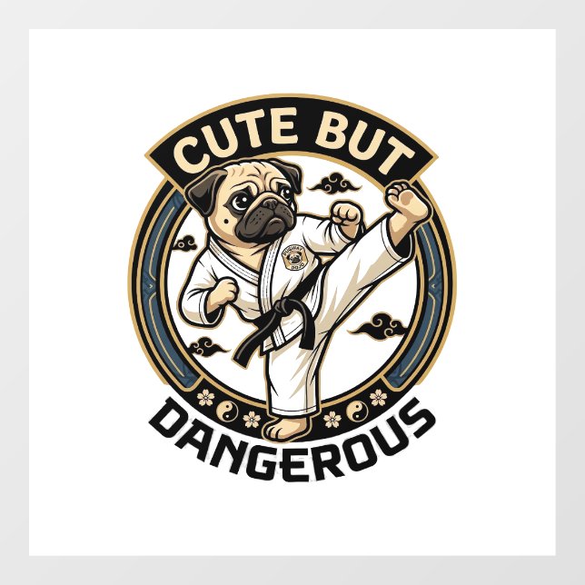 Cute But Dangerous Pug Dog Karate Kick_1 (Sheet)